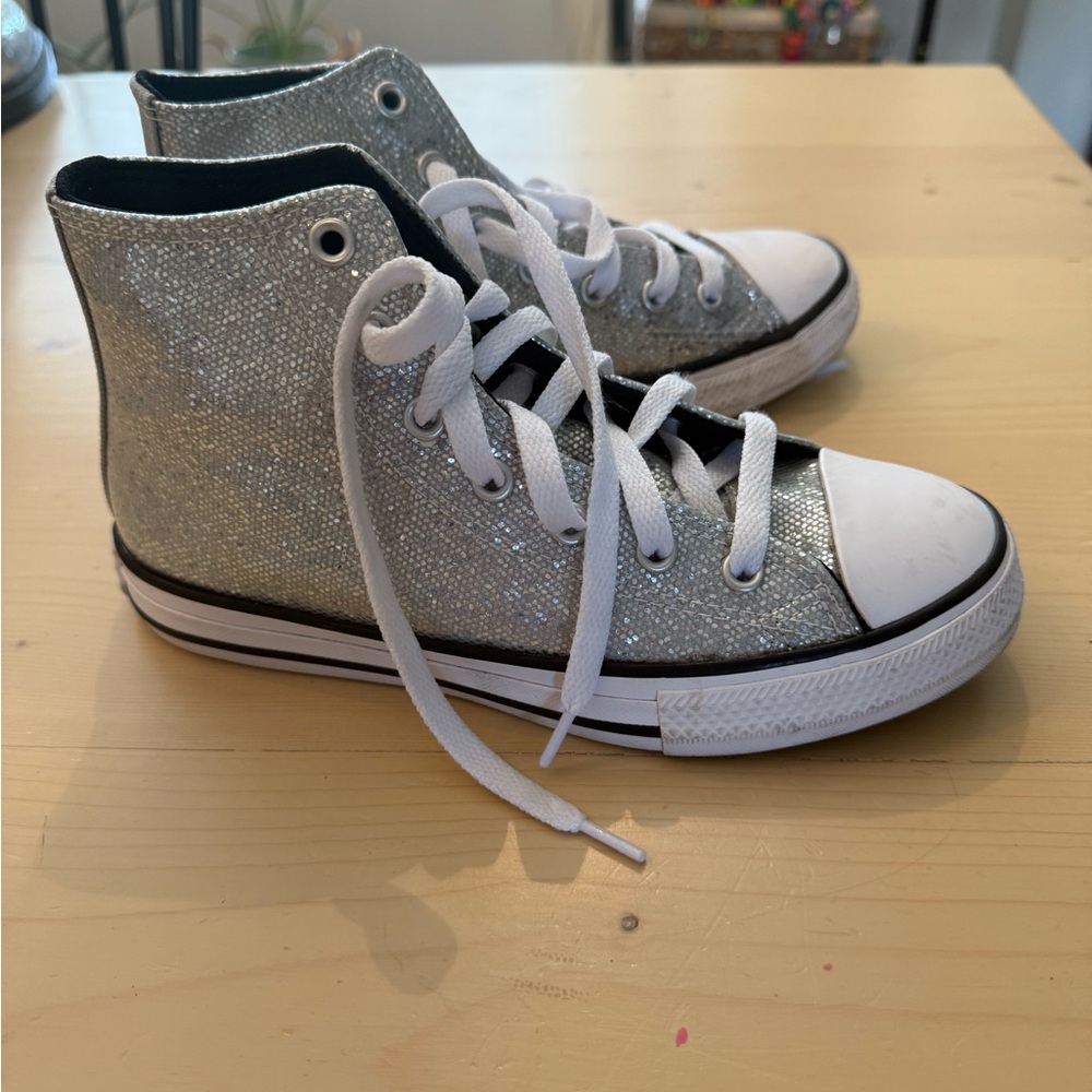 Converse Kids Glittery Silver High-Tops